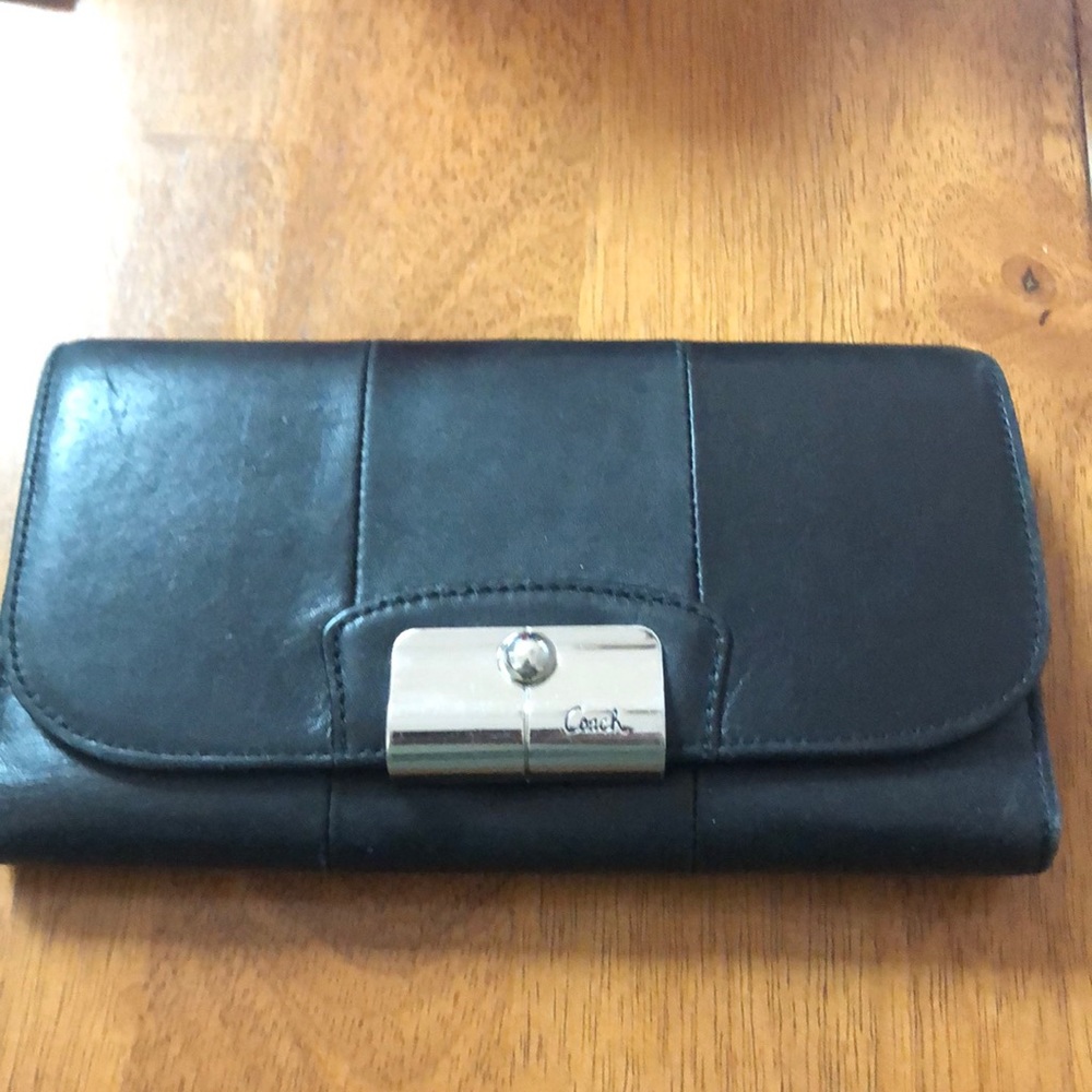 Black Coach Wallet with pink accents